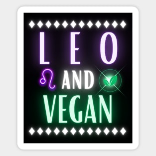Leo and Vegan Retro Style Neon Magnet